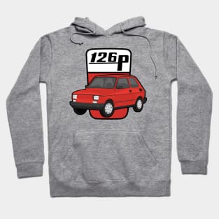 126P Car maluch 126 red Hoodie